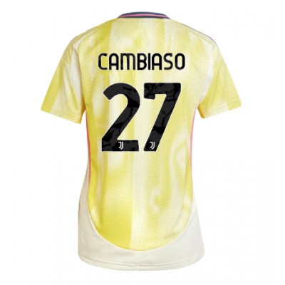 Ženski Nogometni dresi Juventus Andrea Cambiaso #27 Gostujoči 2024-25 Kratek Rokav Ženski Nogometni dresi Juventus Andrea Cambiaso #27 Gostujoči 2024-25 Kratek Rokav